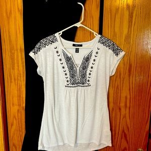 Inc. boot cut, long black jeans. With white/black top small, Style & co.